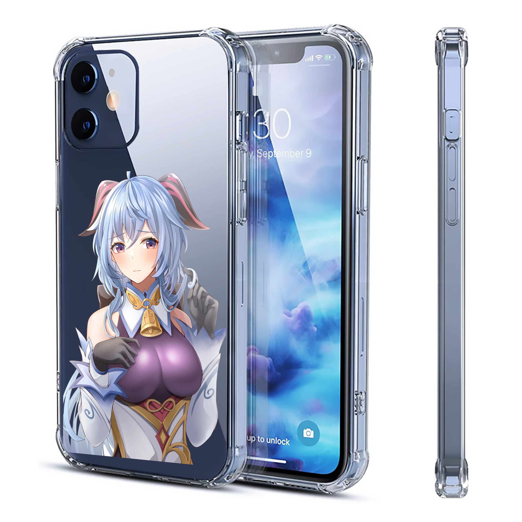 げんし神 甘雨 かんう genshin Ganyu 【iPhone 12シリーズ対応】透明スマホケース（クリアソフトケース）